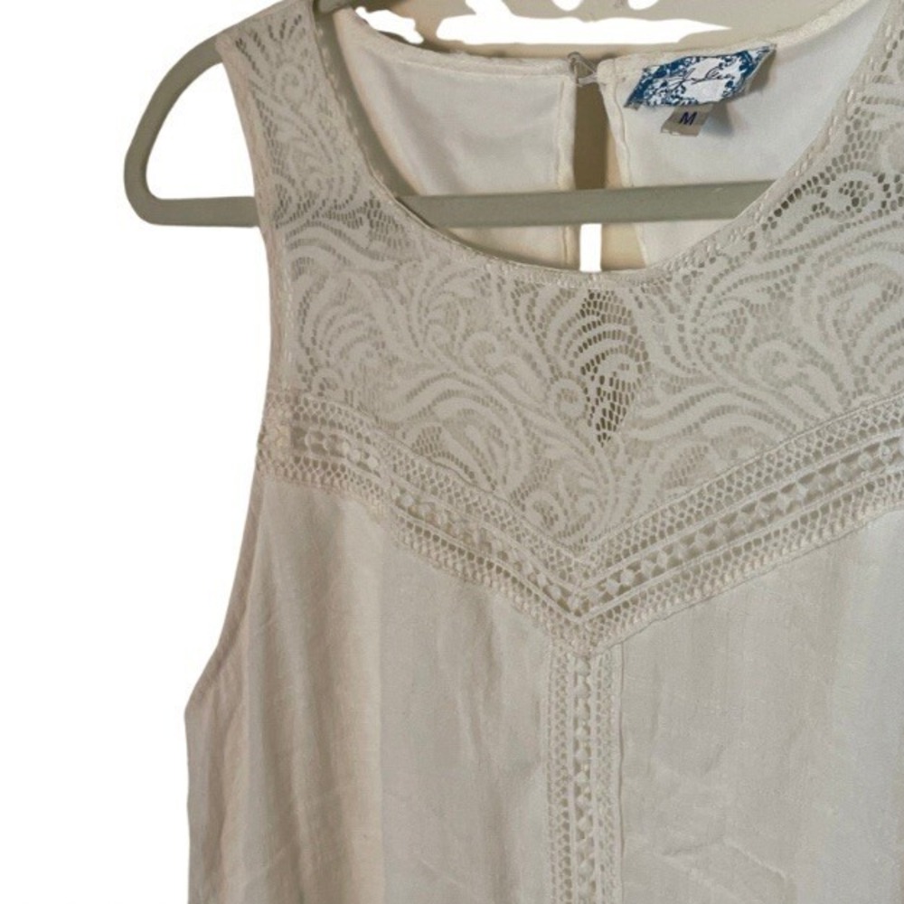 j gee white Lacy boho summer festival dress Size Medium‎ - Picture 6 of 9